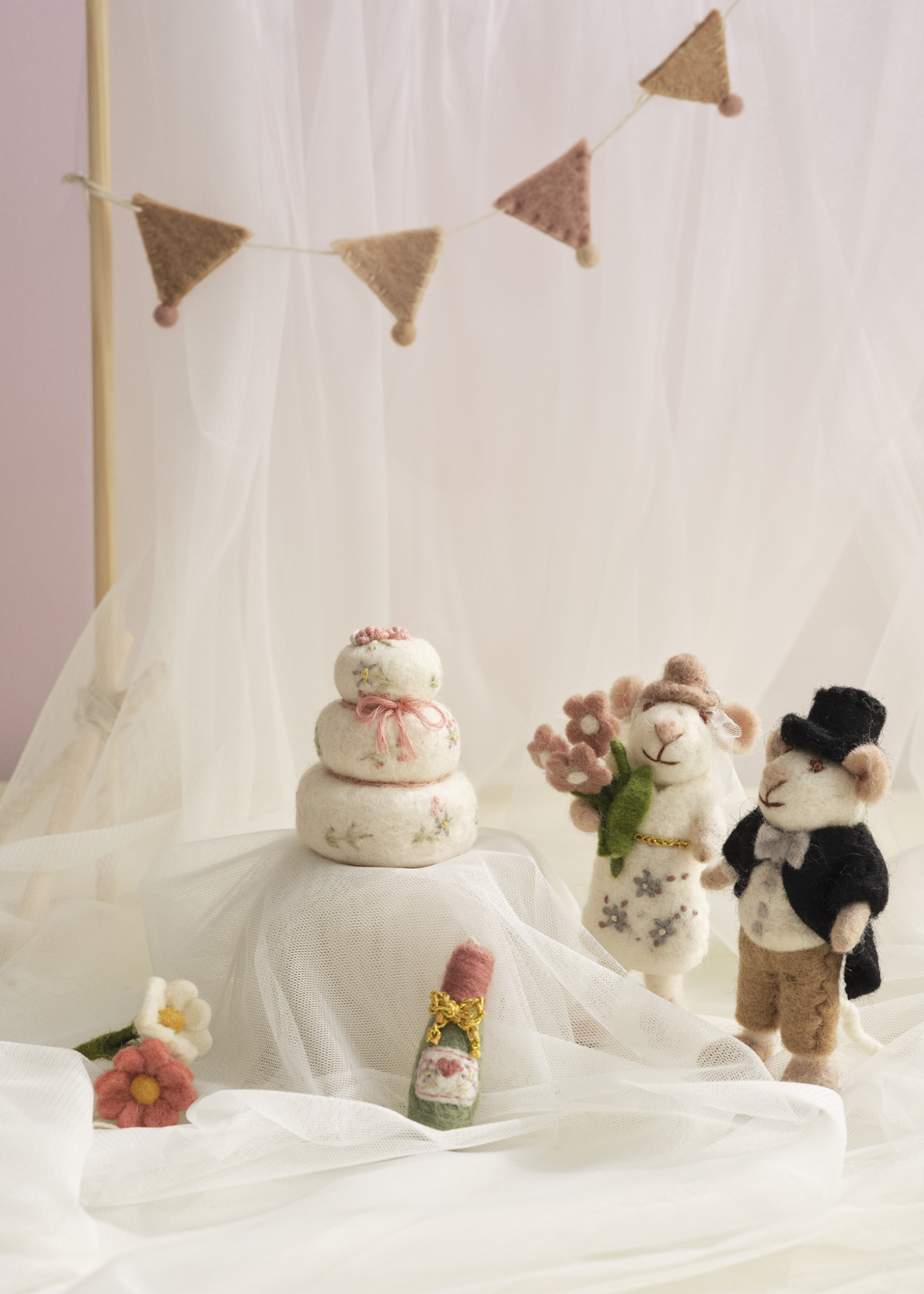 Gry and Sif 2.5" Mini Felt Flower Anemone Ornament