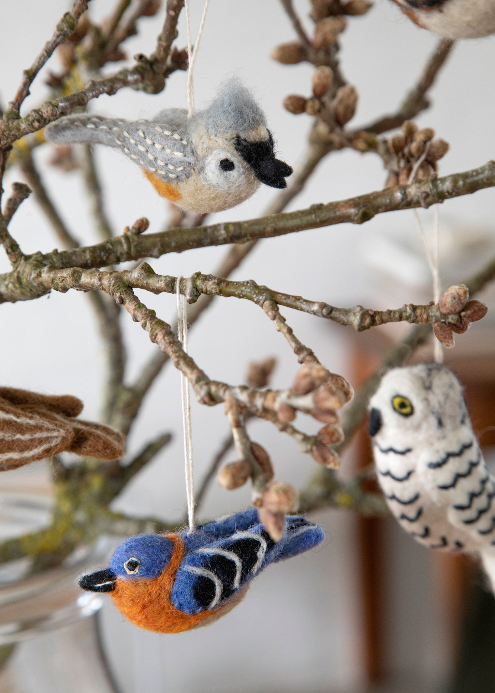 Gry and Sif Bird Felt Ornament - Eastern Blue