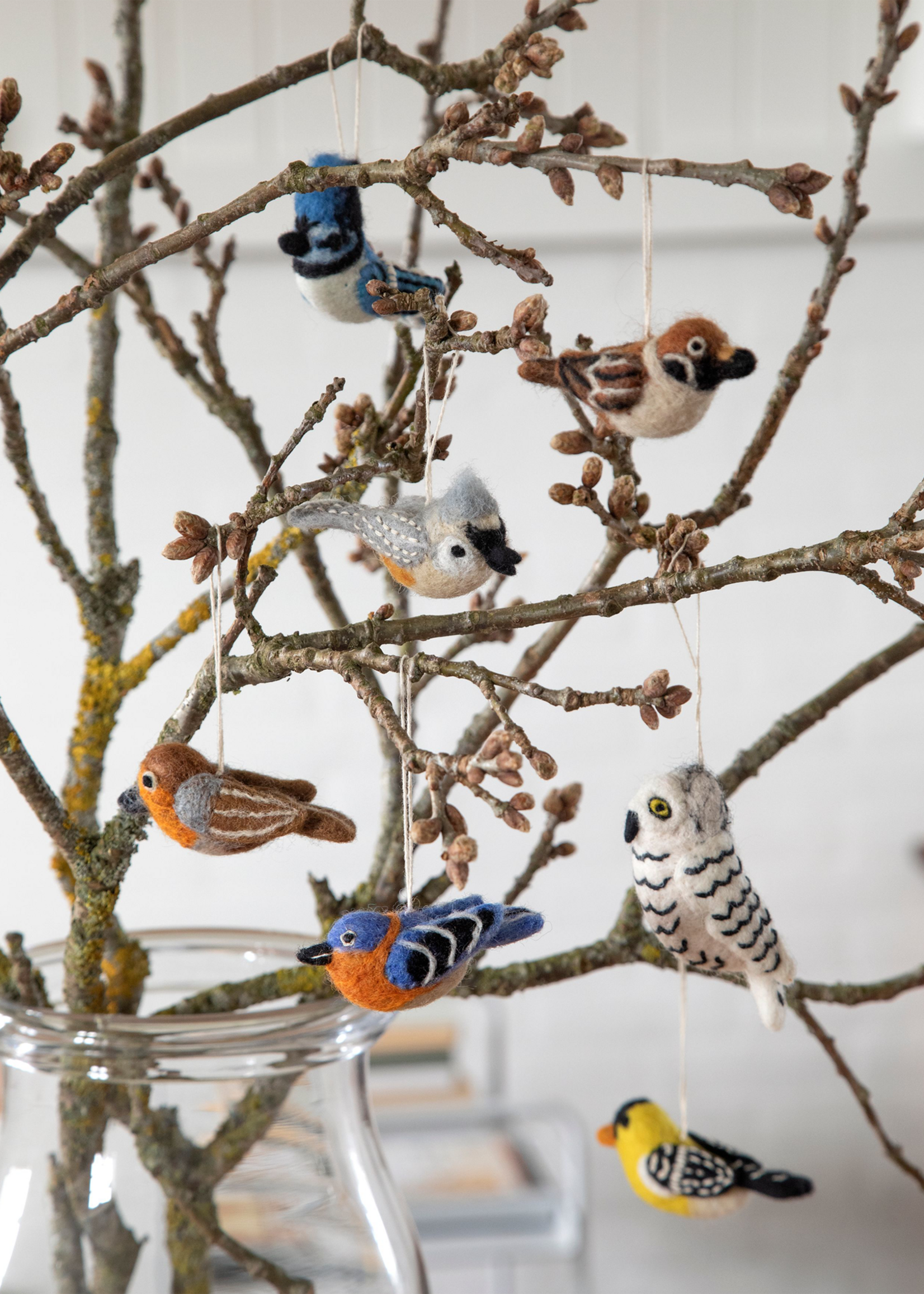 Gry and Sif Bird Felt Ornament - Eastern Blue