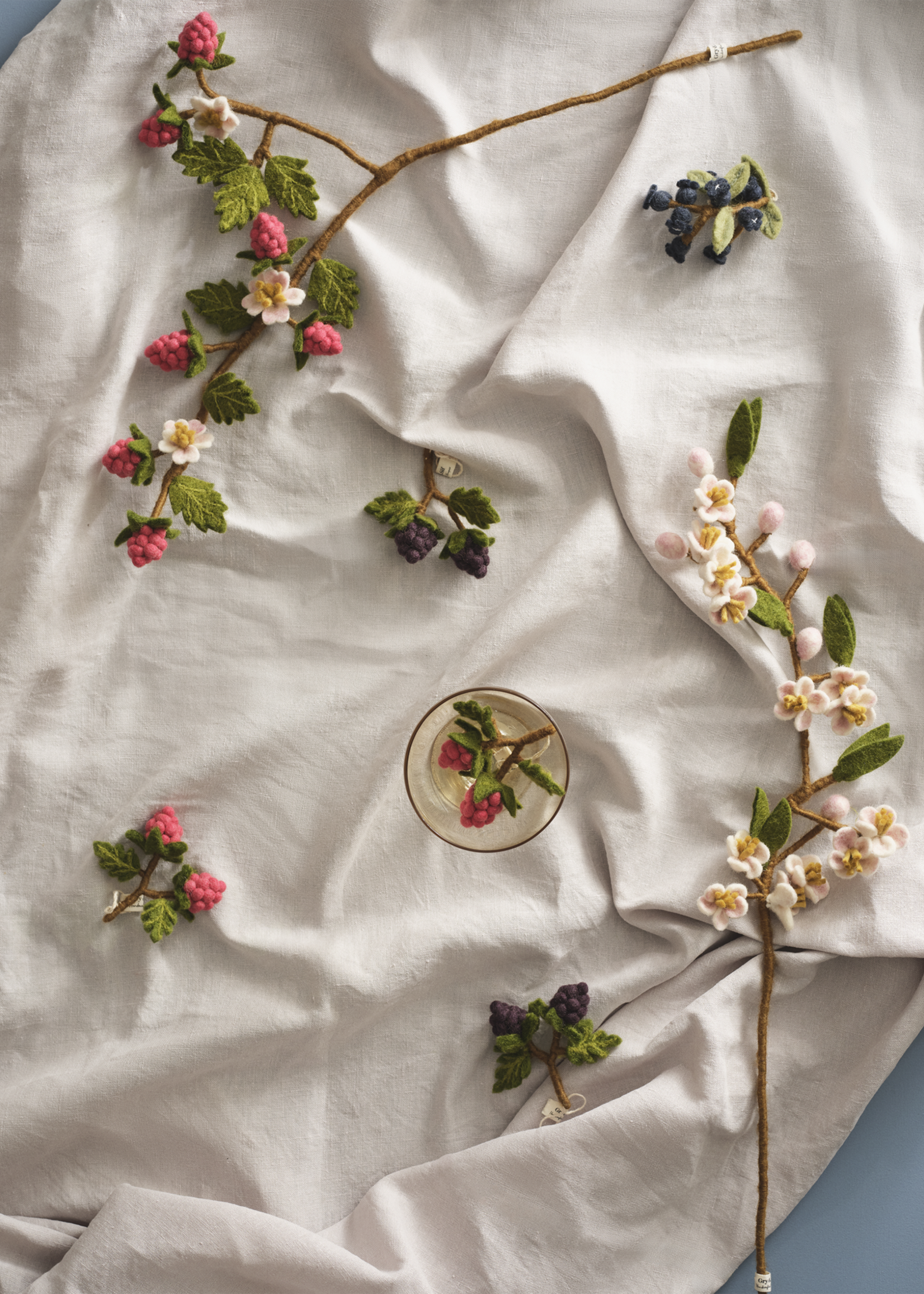 Gry and Sif Fruit Felt Ornament - Blueberry