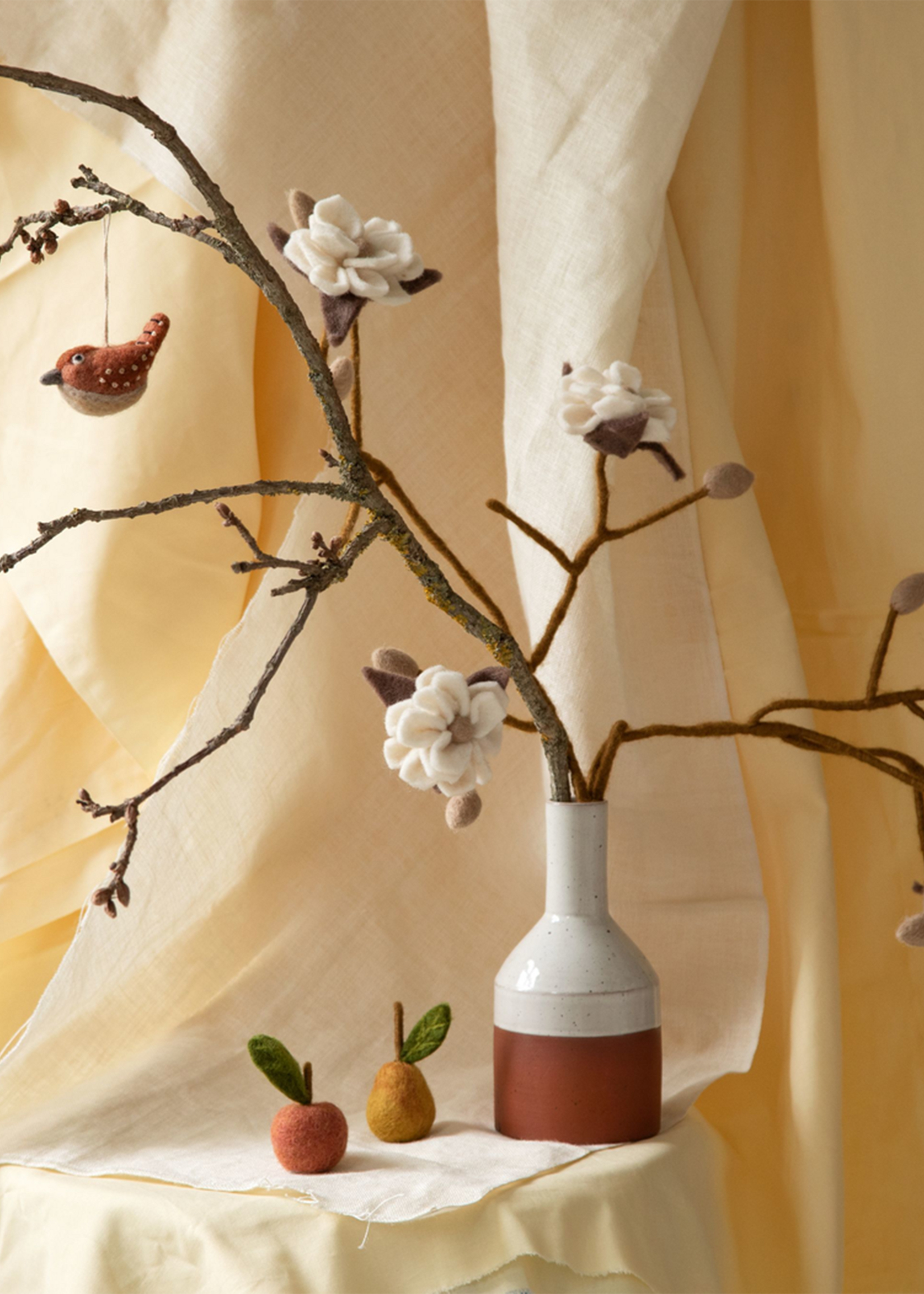 Gry and Sif Fruit Felt Ornament - Pear