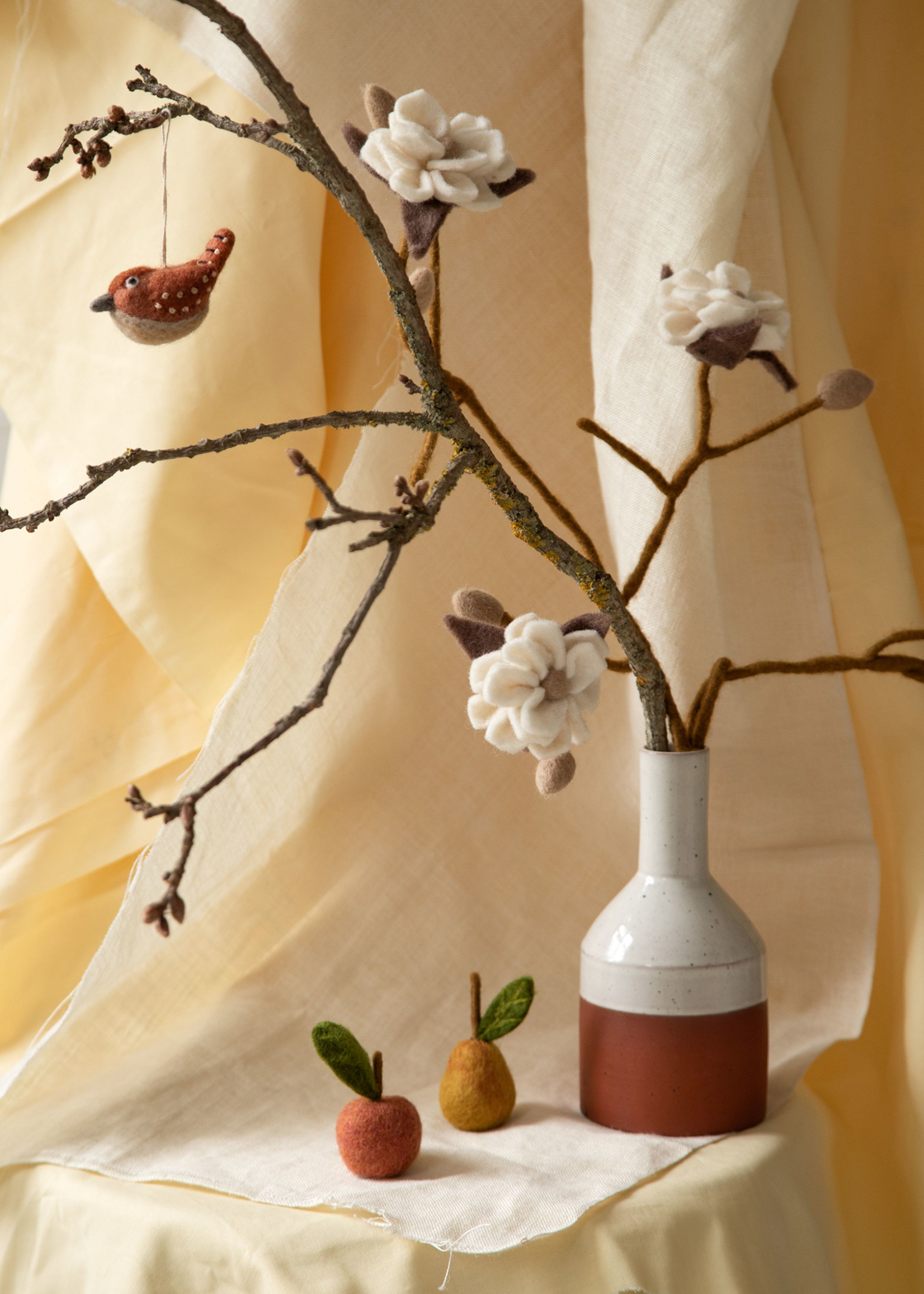 Gry and Sif Fruit Felt Ornament - Pear