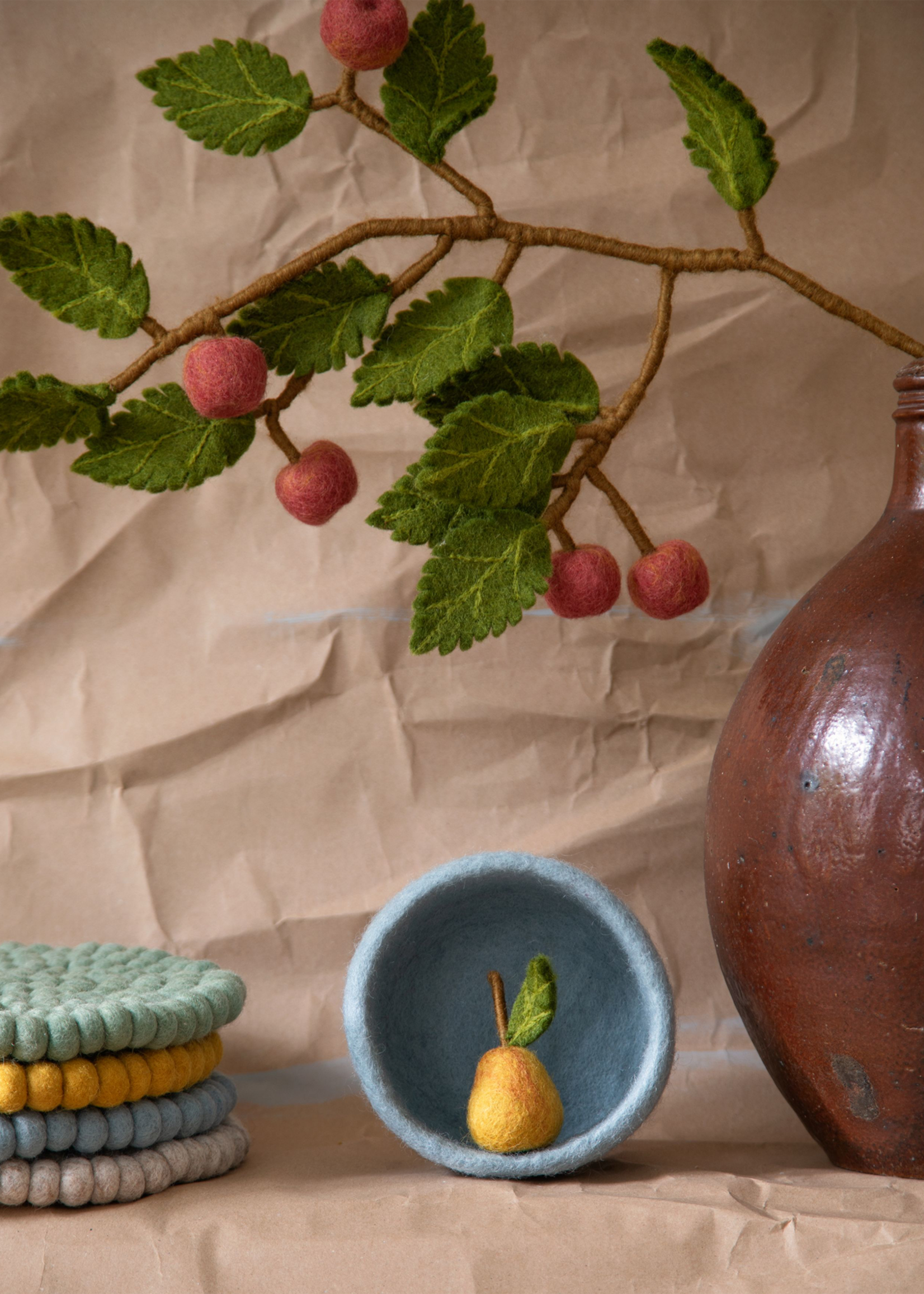 Gry and Sif Fruit Felt Ornament - Pear