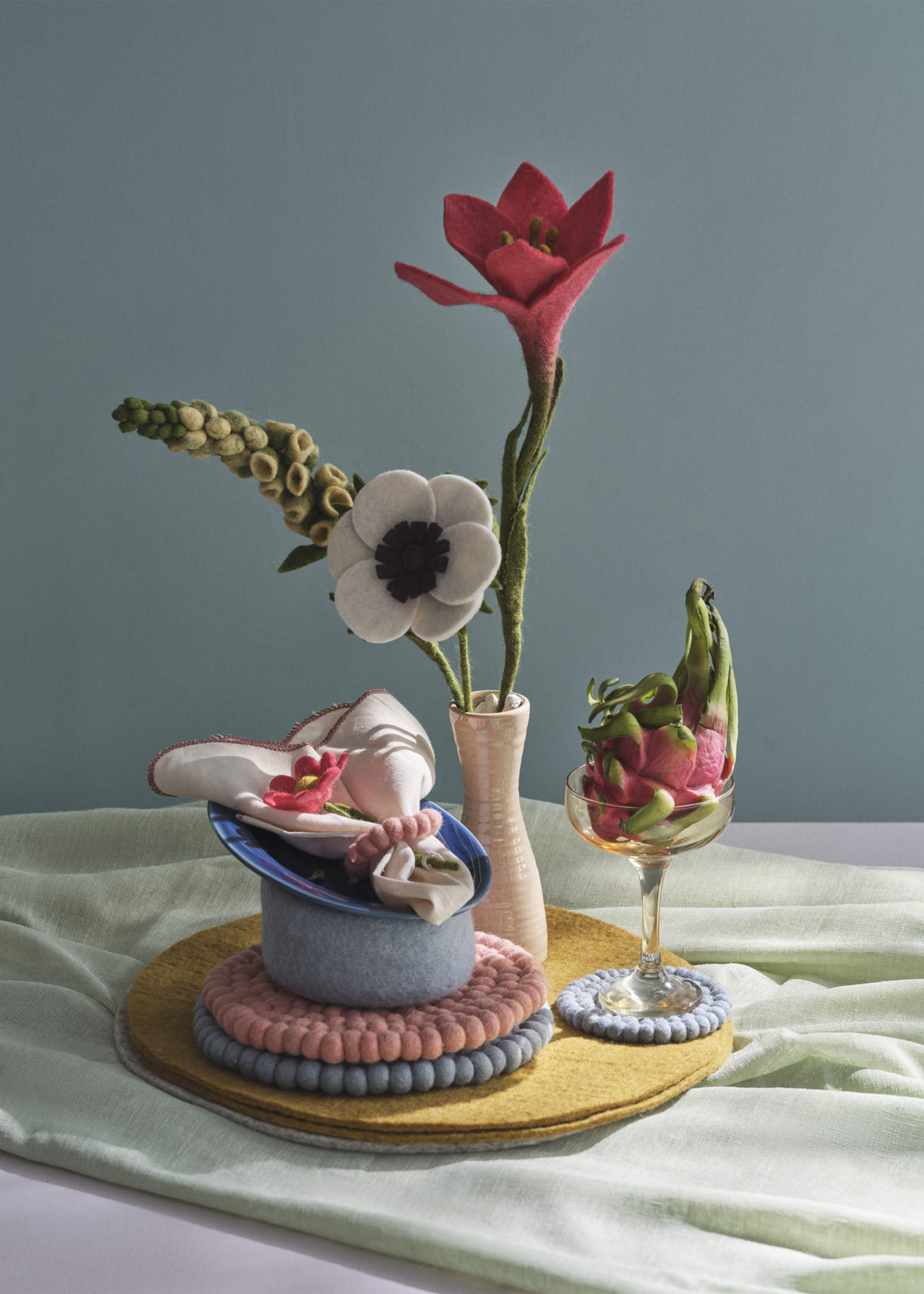 Gry and Sif Small Anemone with Leaf Felt Flower