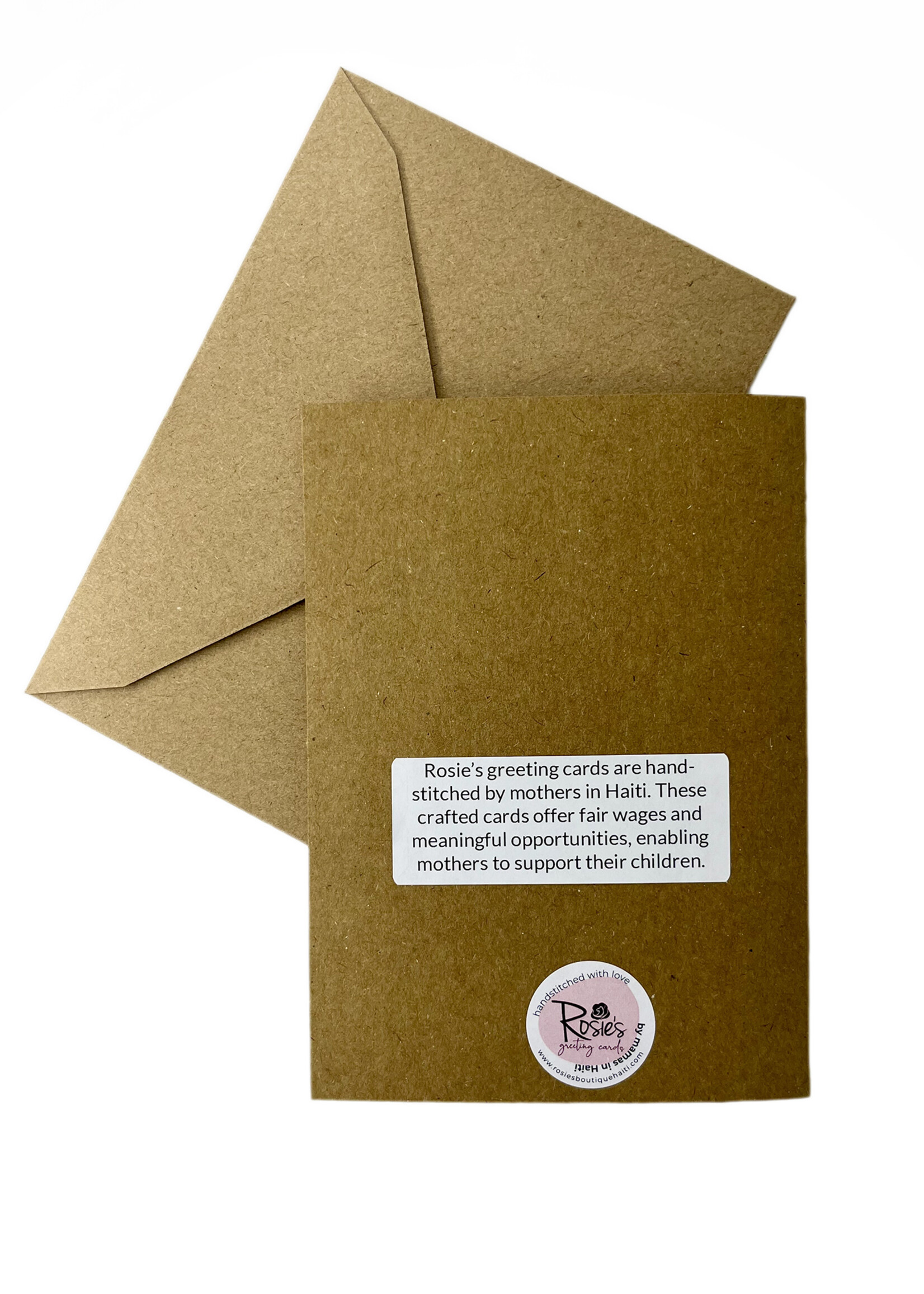 Rosie's Boutique Haiti Grow Through Handstitched Card