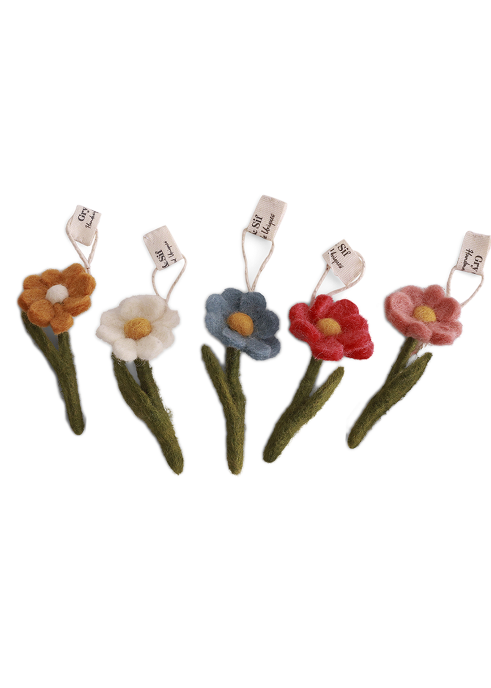 Gry and Sif 2.5" Mini Felt Flower Anemone Ornament