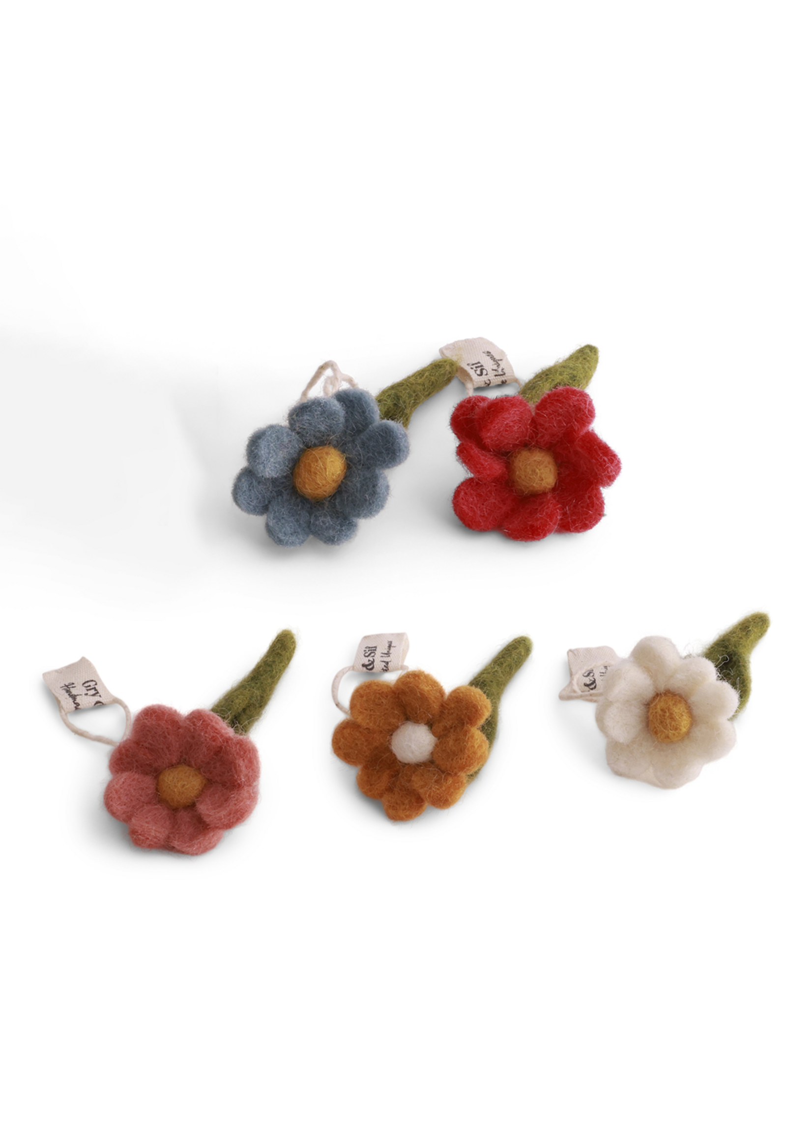 Gry and Sif 2.5" Mini Felt Flower Anemone Ornament