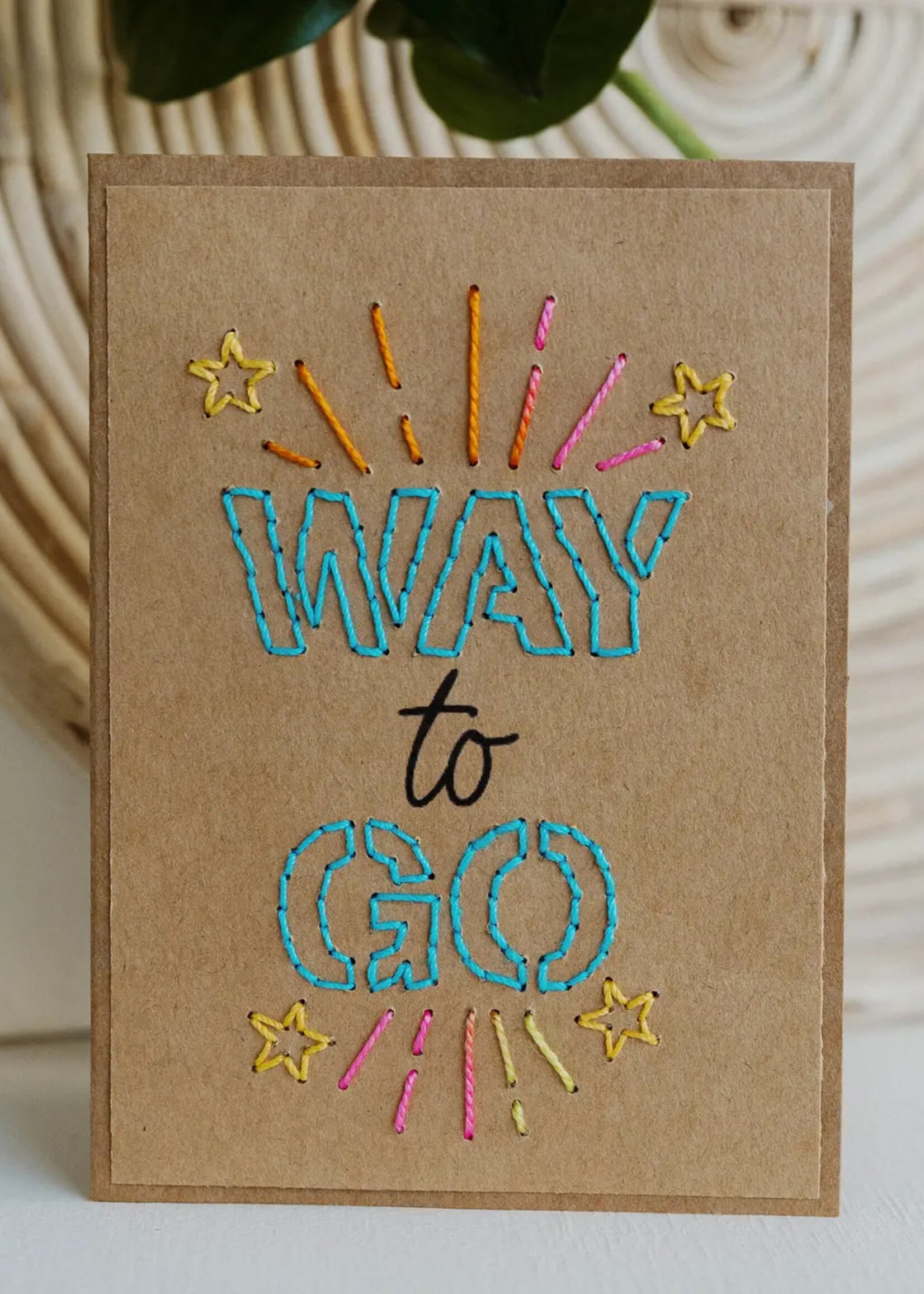 Rosie's Boutique Haiti Way To Go Handstitched Card