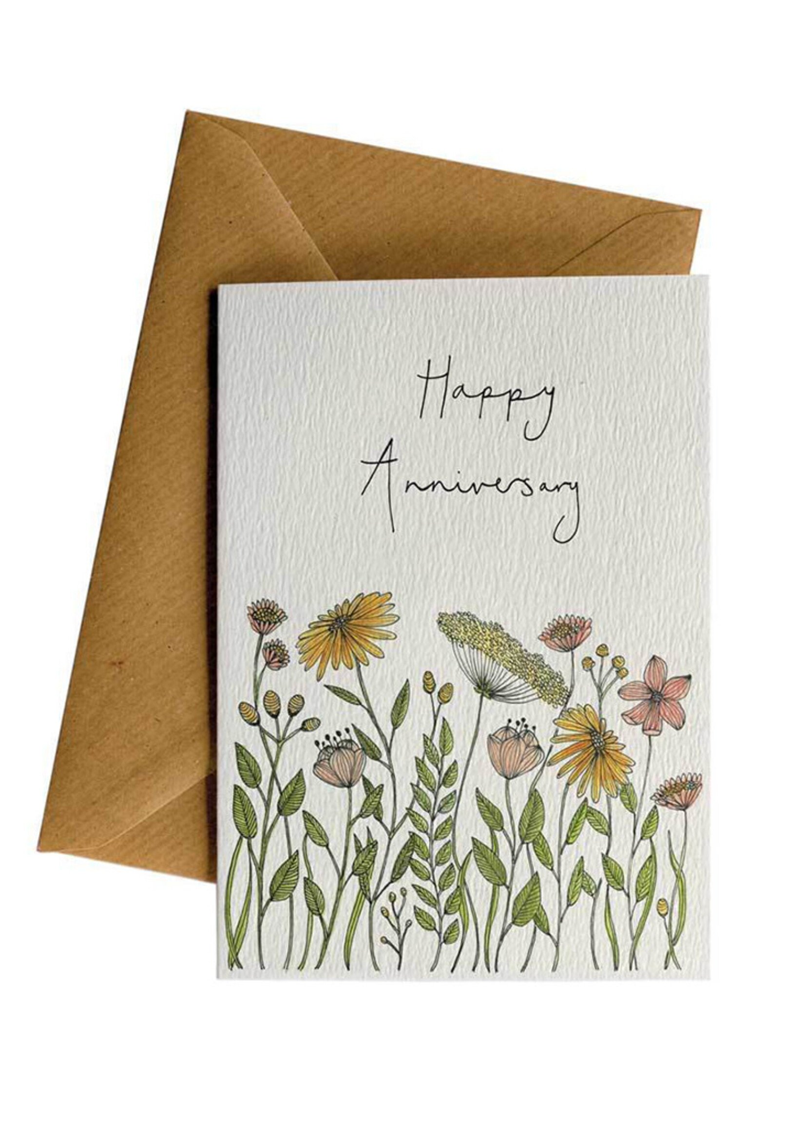 Little Difference Happy Anniversary Flowers Card