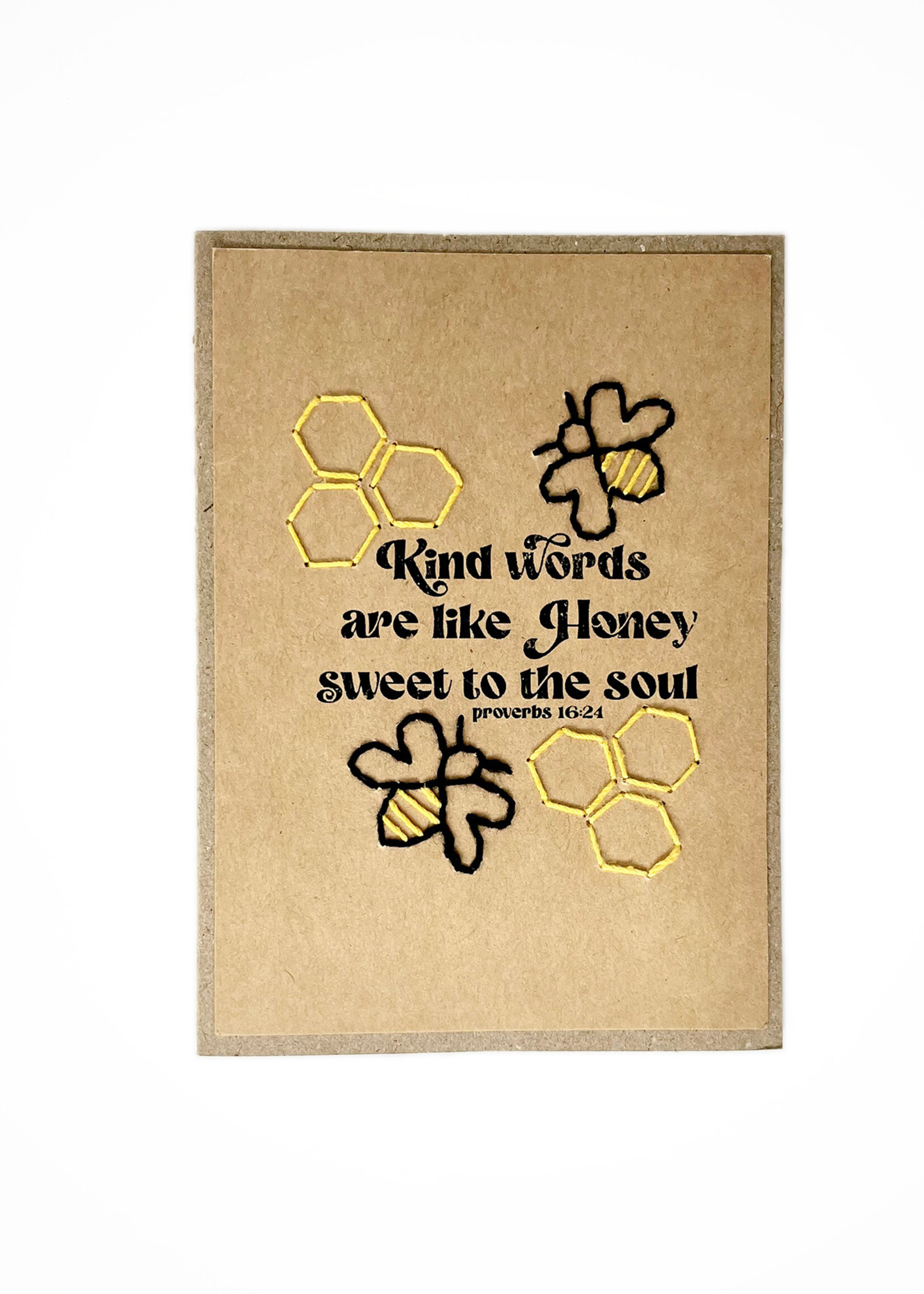 Rosie's Boutique Haiti Kind Words Bee Handstitched Card