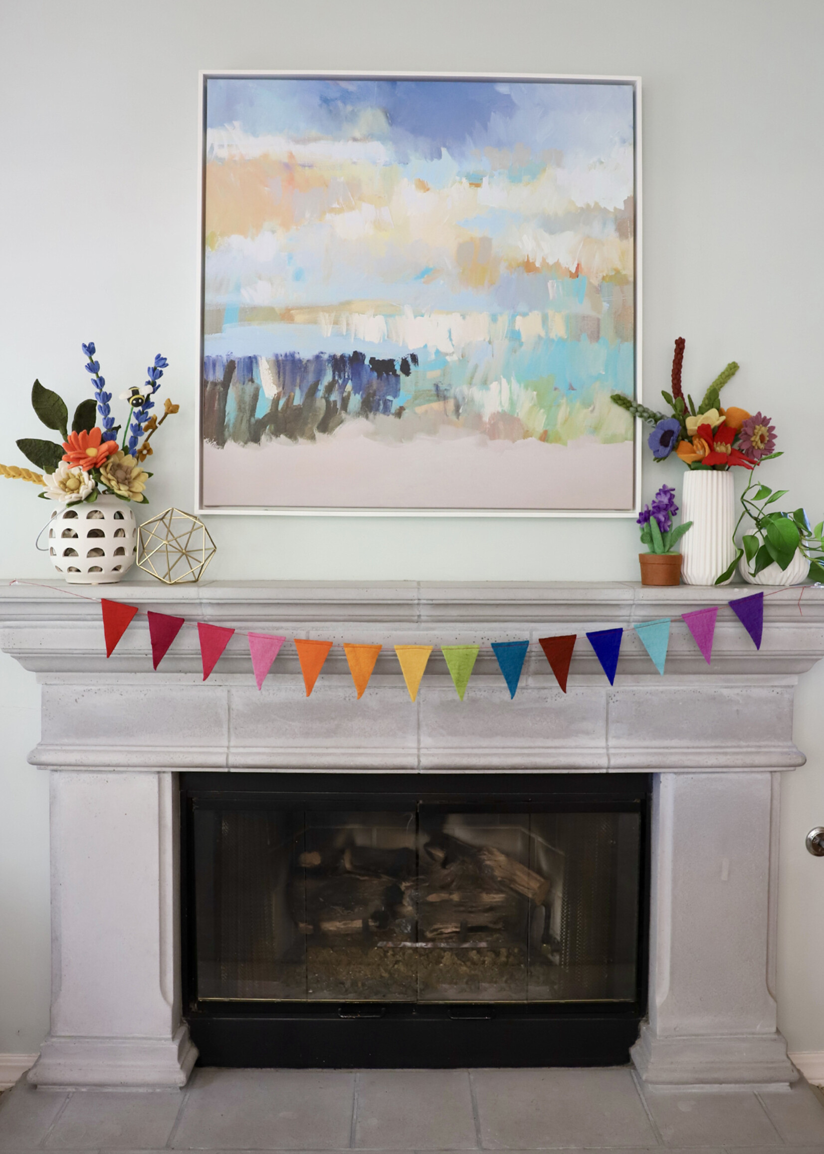 The Winding Road Rainbow Flags Felt Garland