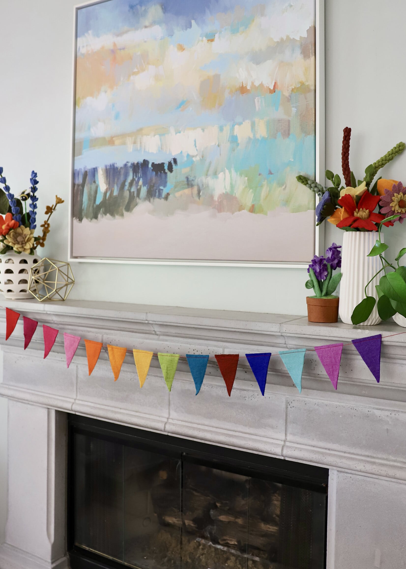 The Winding Road Rainbow Flags Felt Garland