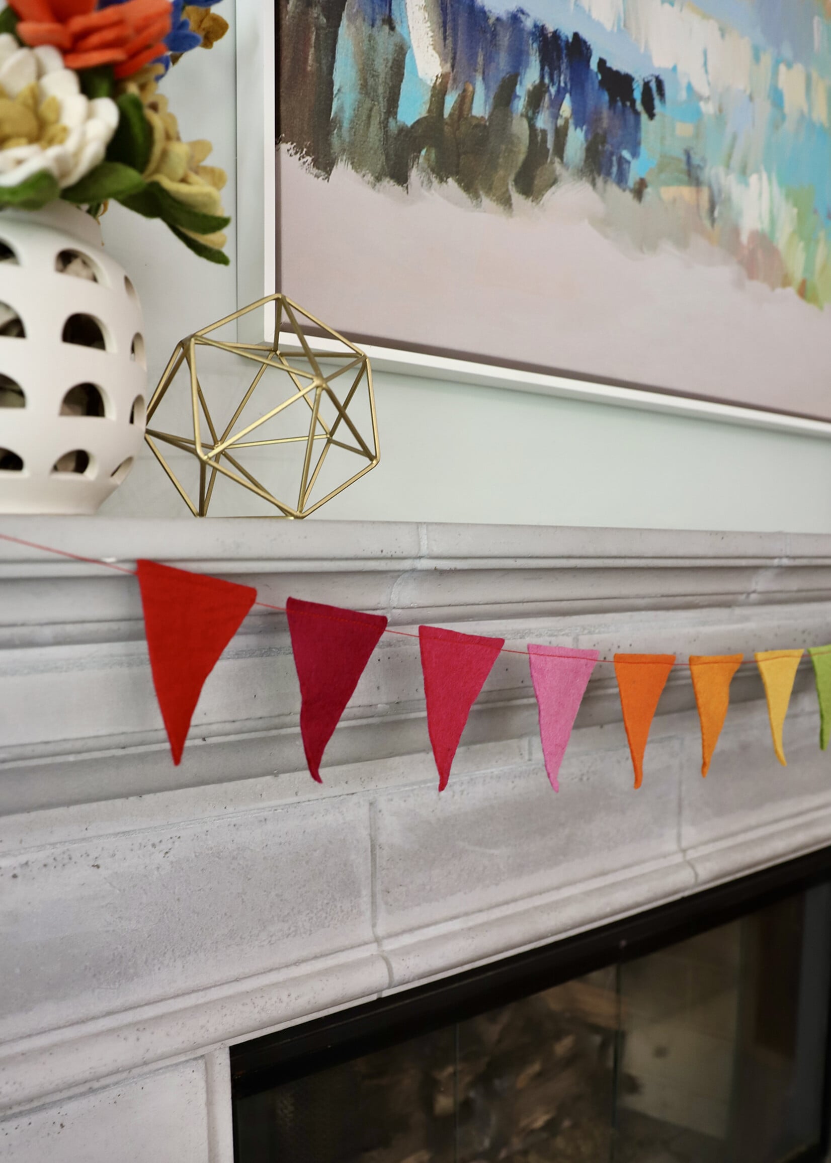 The Winding Road Rainbow Flags Felt Garland