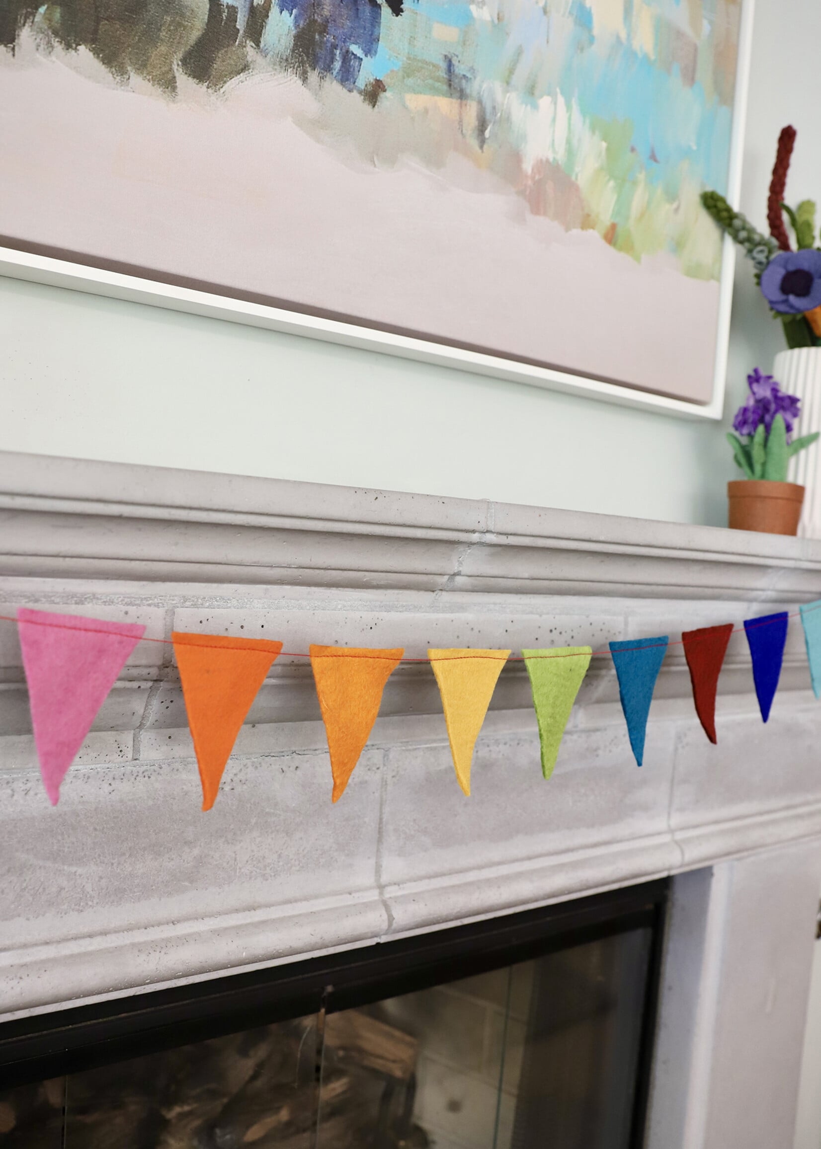 The Winding Road Rainbow Flags Felt Garland