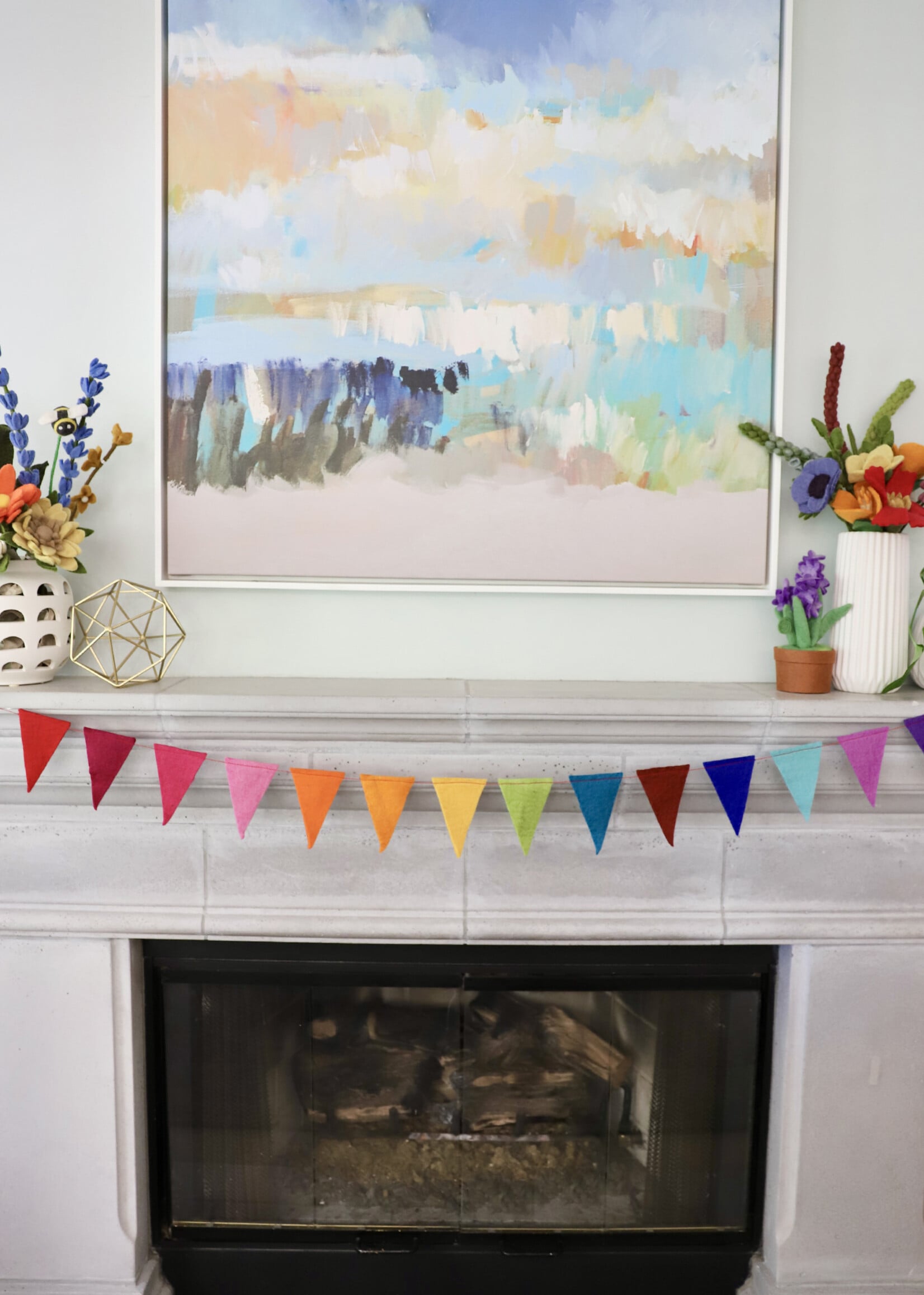 The Winding Road Rainbow Flags Felt Garland