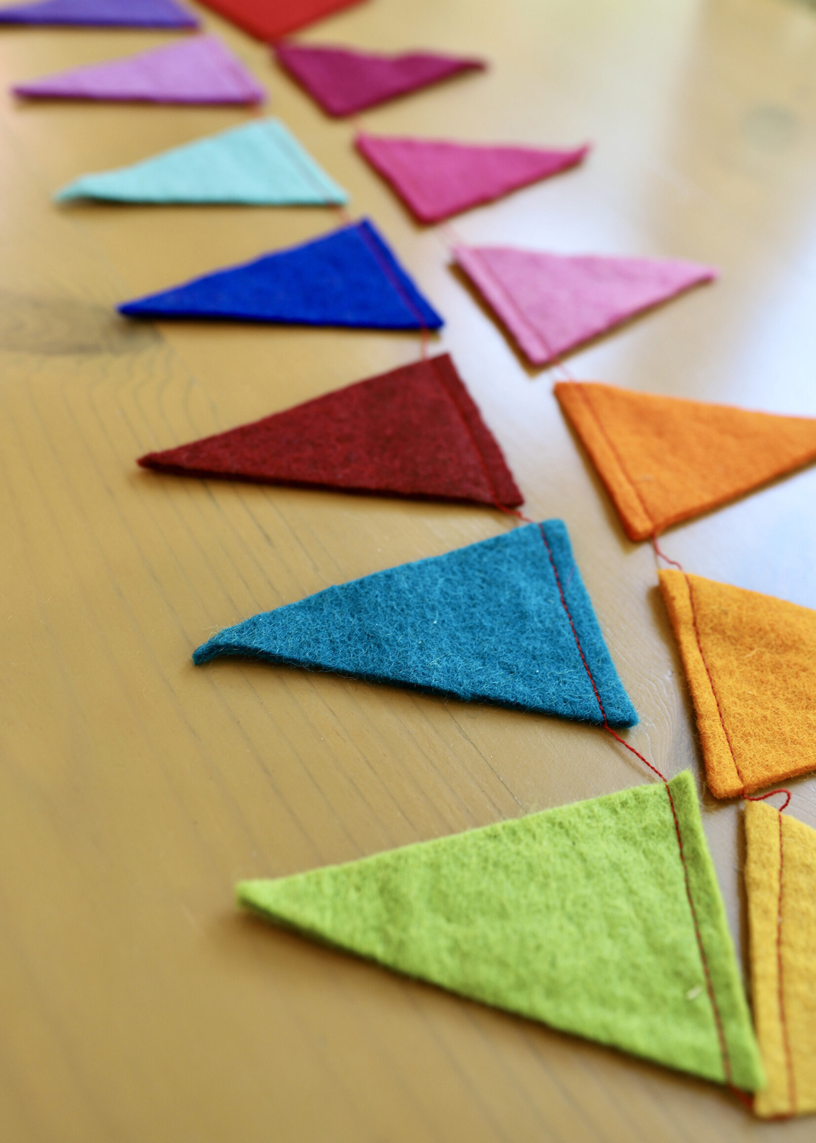 The Winding Road Rainbow Flags Felt Garland