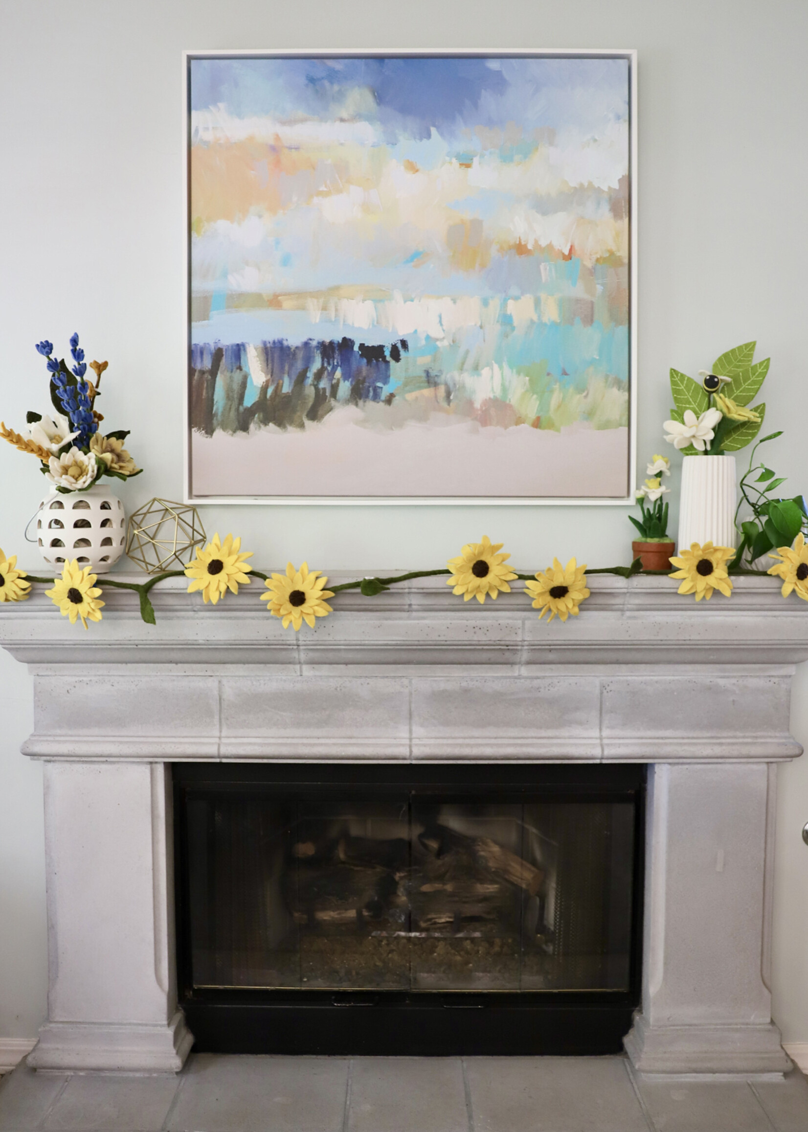 The Winding Road Sunflower Felt Garland