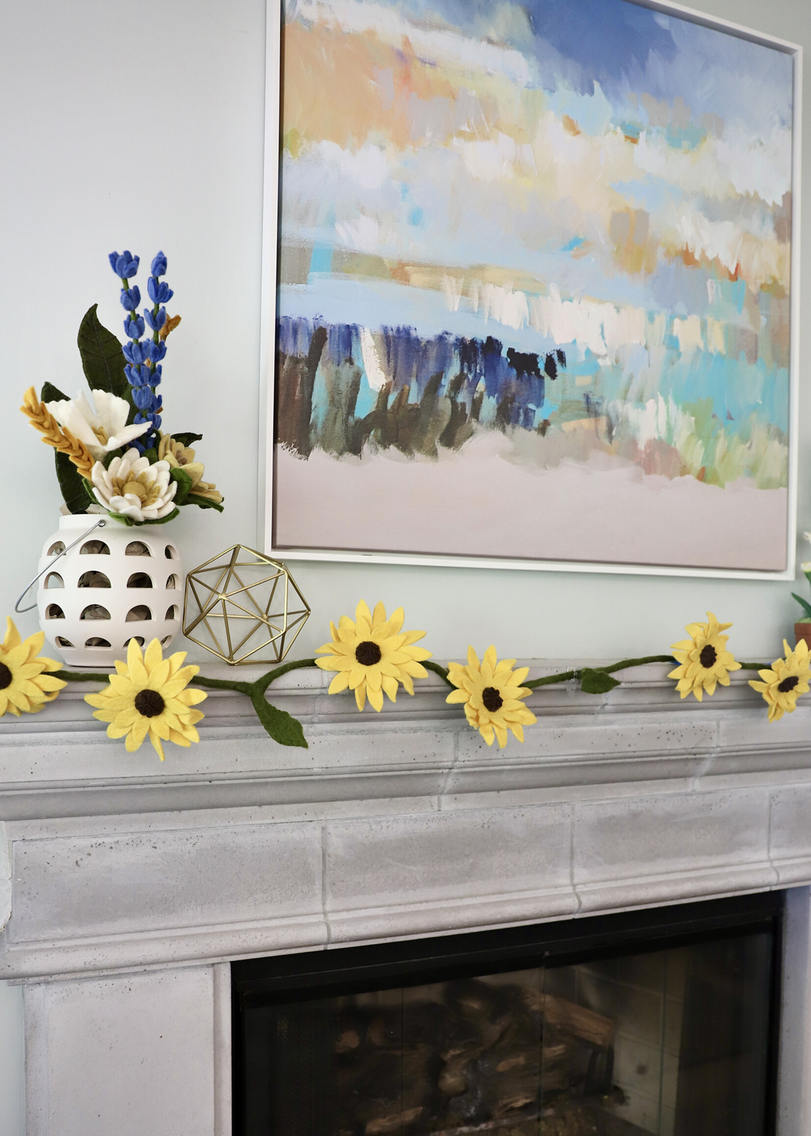 The Winding Road Sunflower Felt Garland