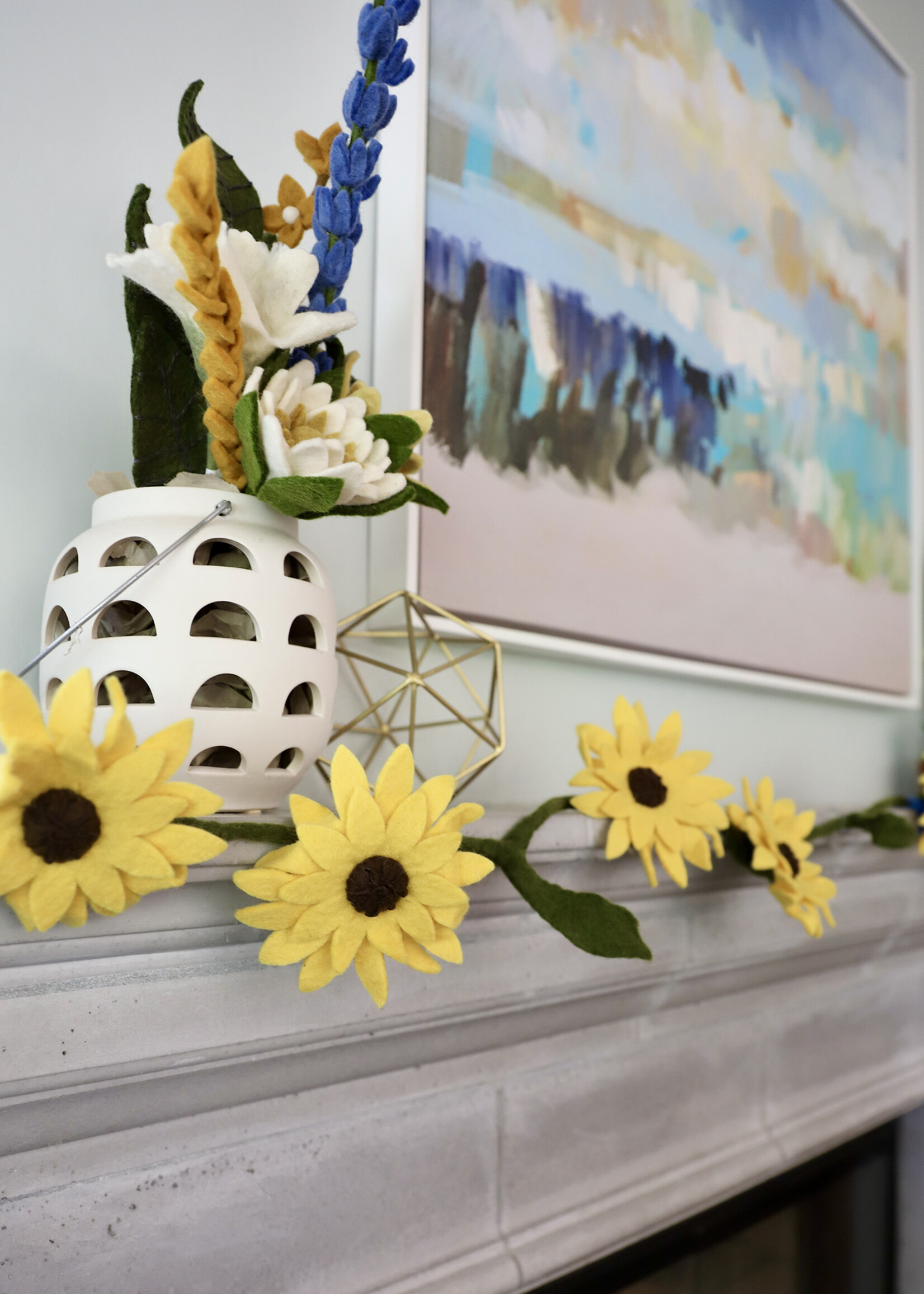 The Winding Road Sunflower Felt Garland