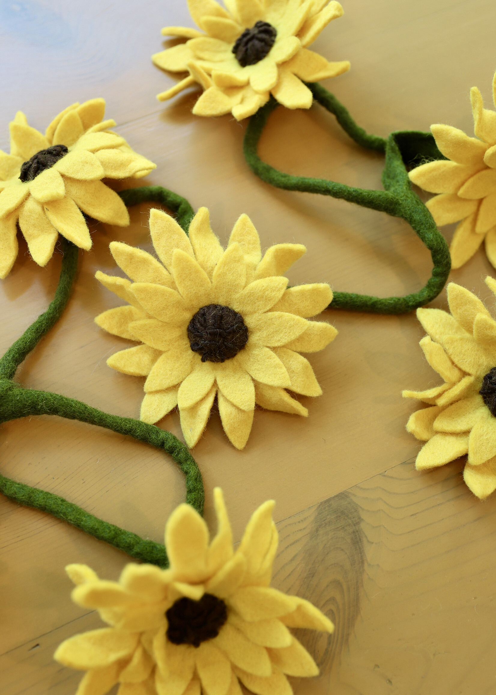 The Winding Road Sunflower Felt Garland