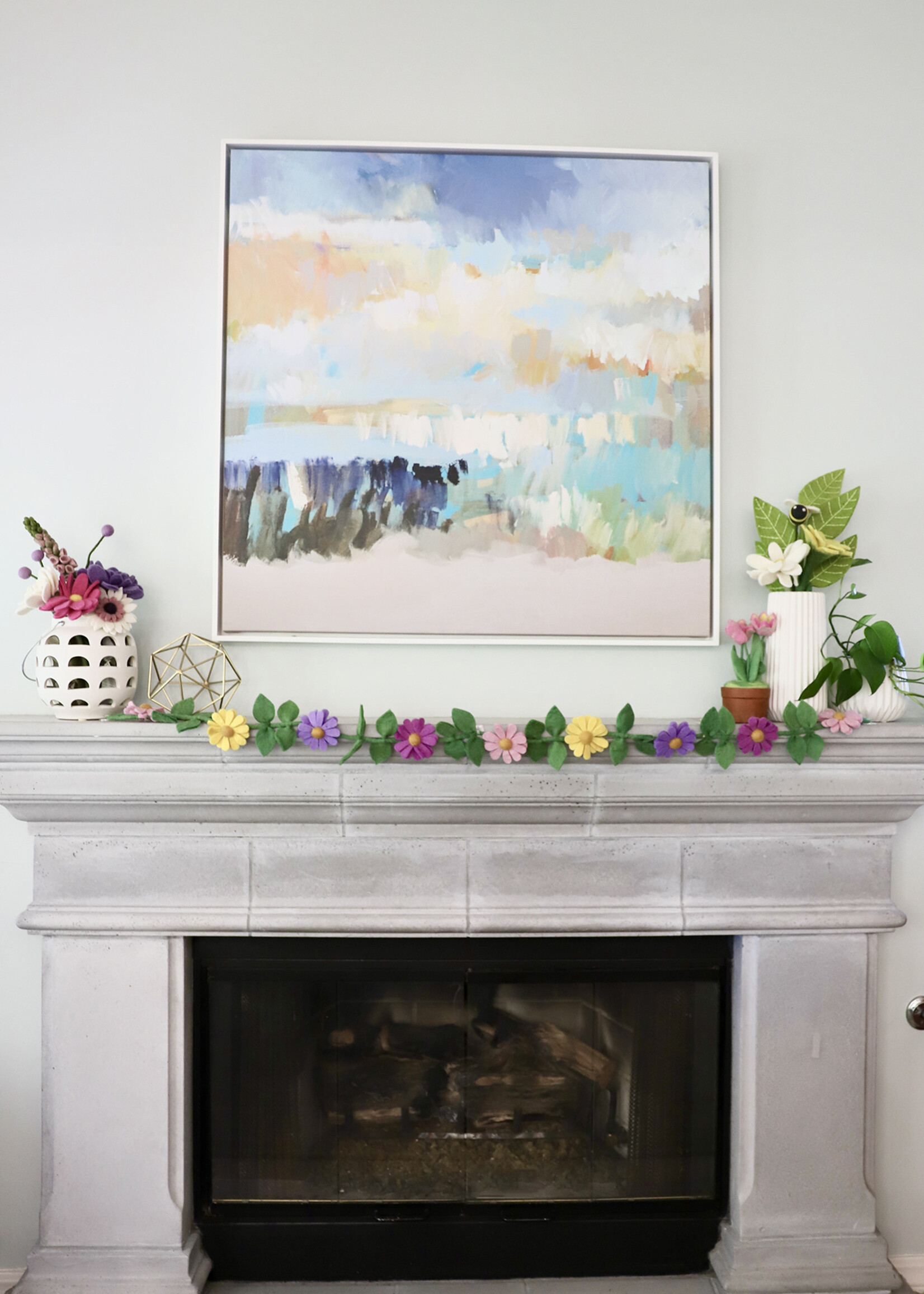 The Winding Road Purple, Pink and Yellow Felt Garland