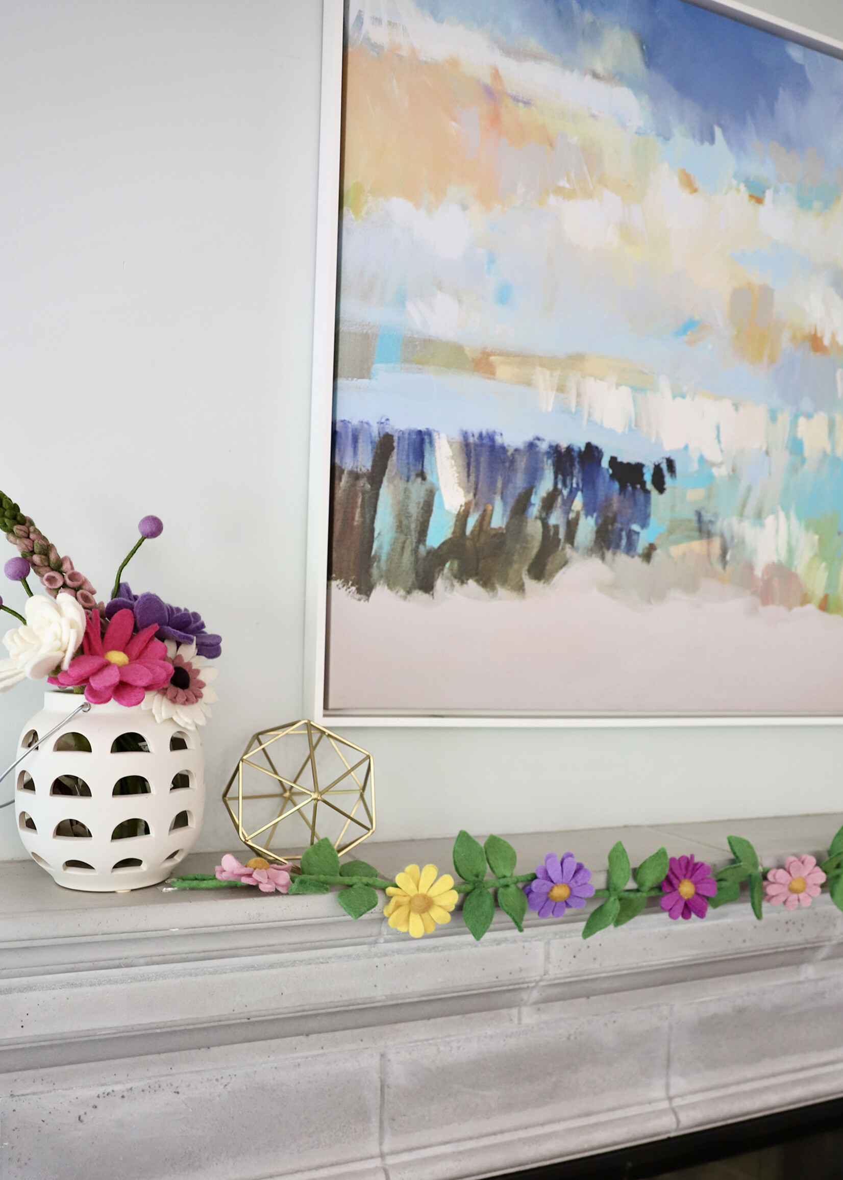 The Winding Road Purple, Pink and Yellow Felt Garland