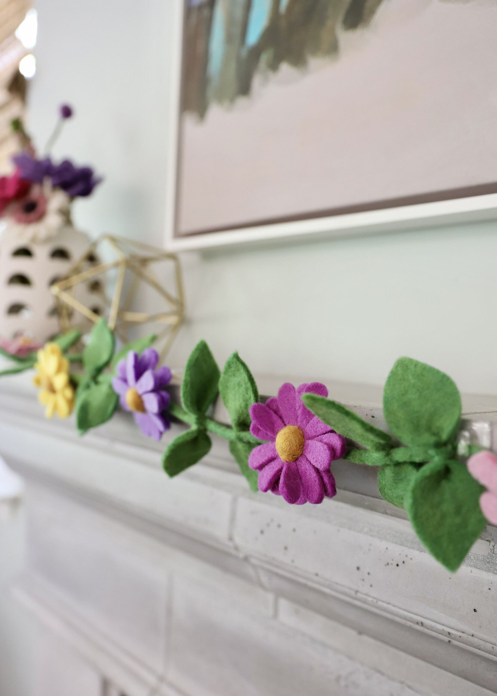The Winding Road Purple, Pink and Yellow Felt Garland