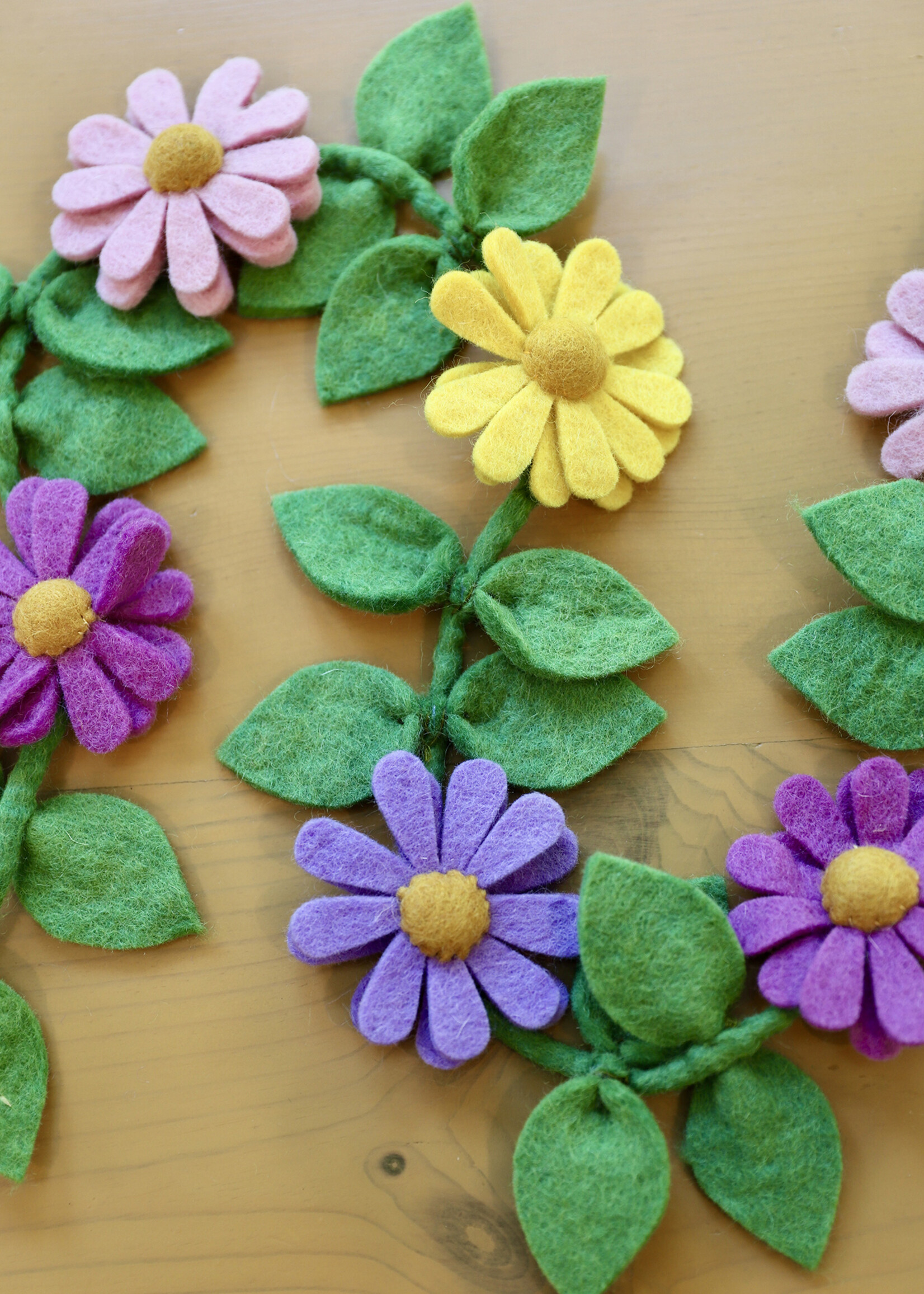 The Winding Road Purple, Pink and Yellow Felt Garland