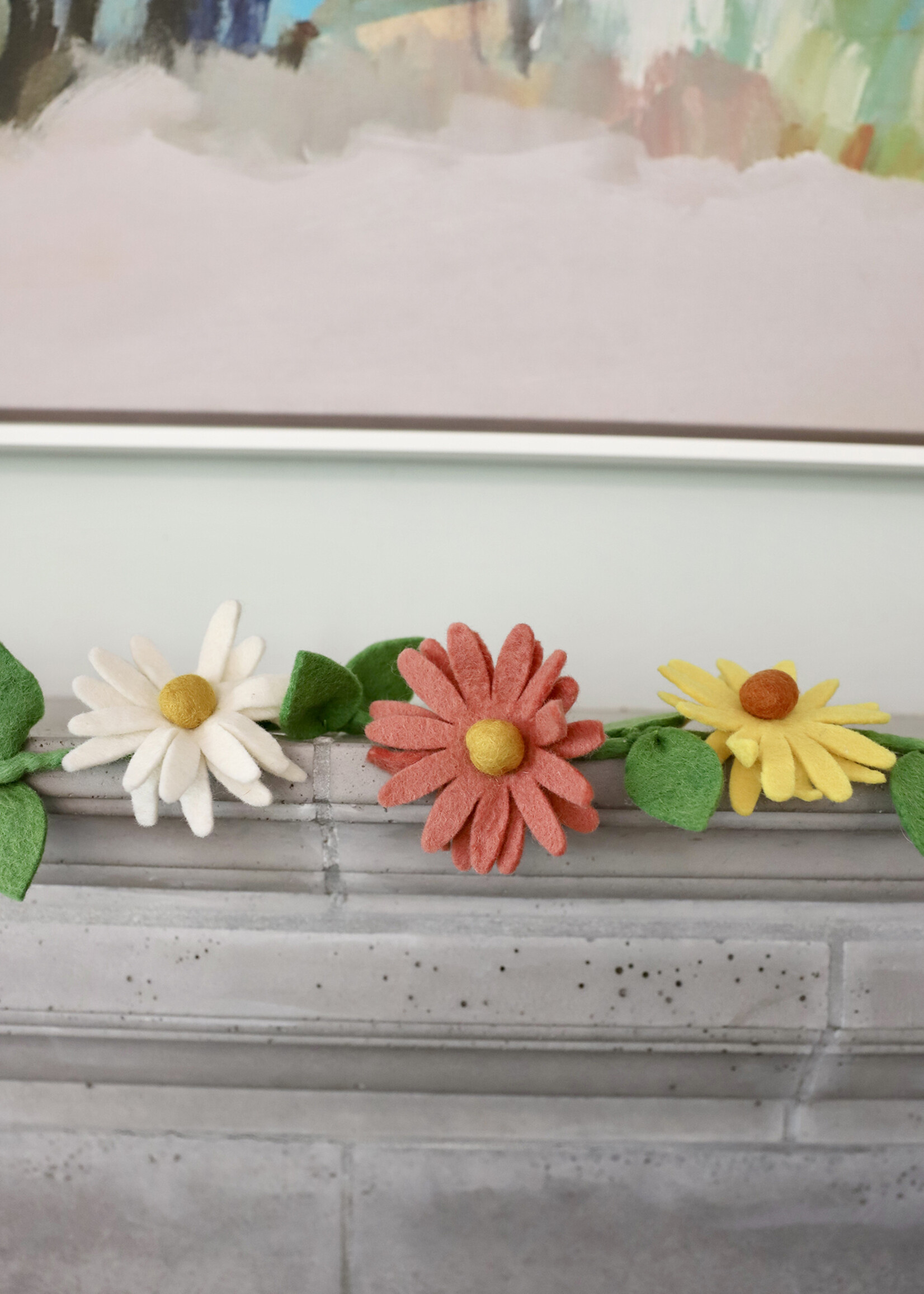 The Winding Road Pastel Daisy Felt Garland