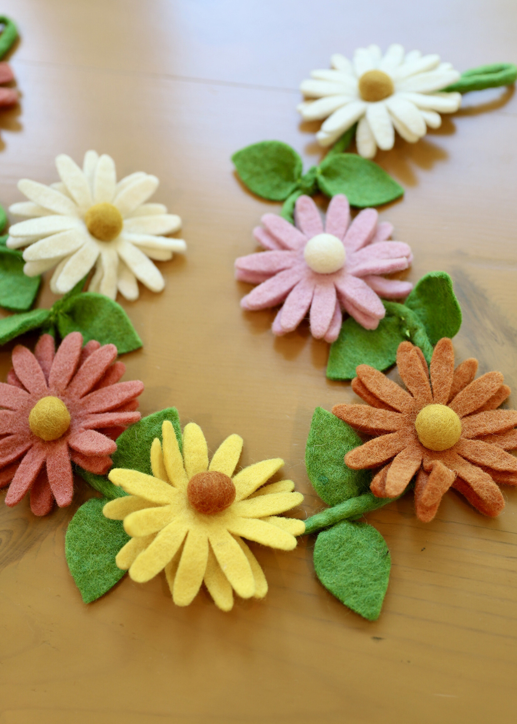 The Winding Road Pastel Daisy Felt Garland