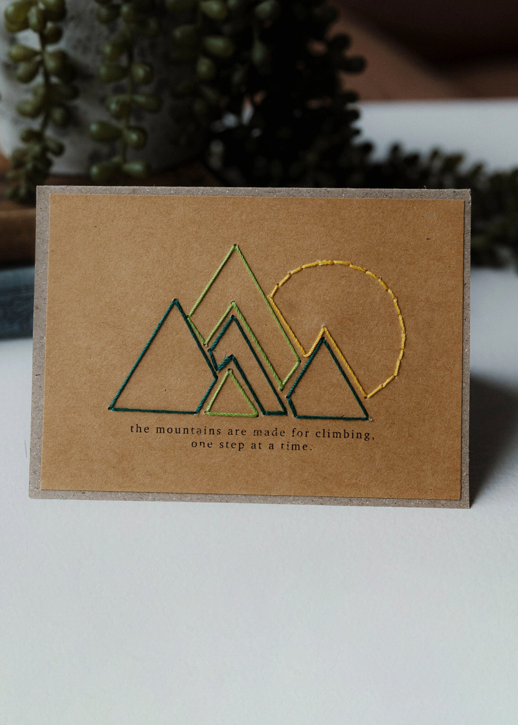 Rosie's Boutique Haiti Mountains Handstitched Card