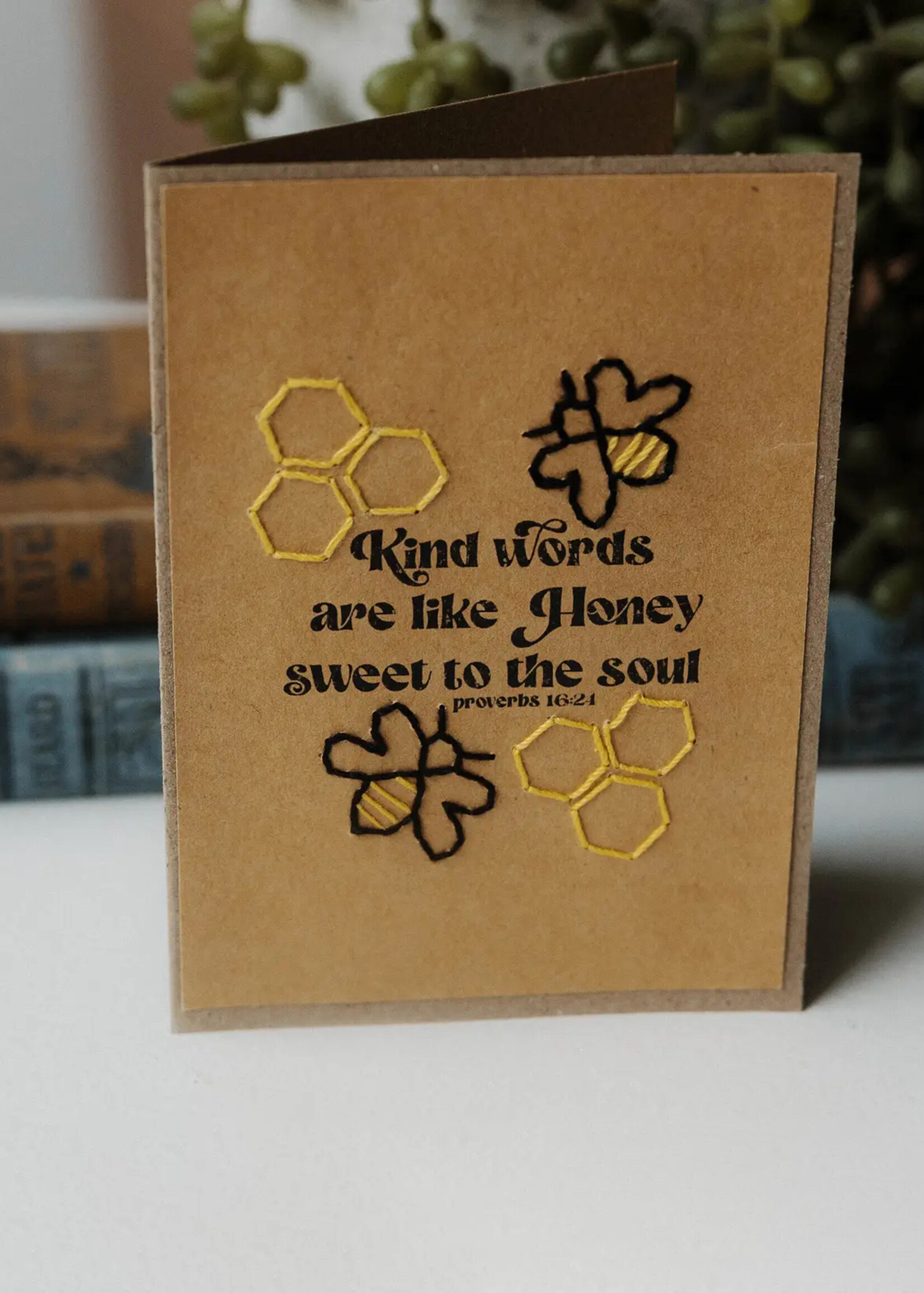 Rosie's Boutique Haiti Kind Words Bee Handstitched Card