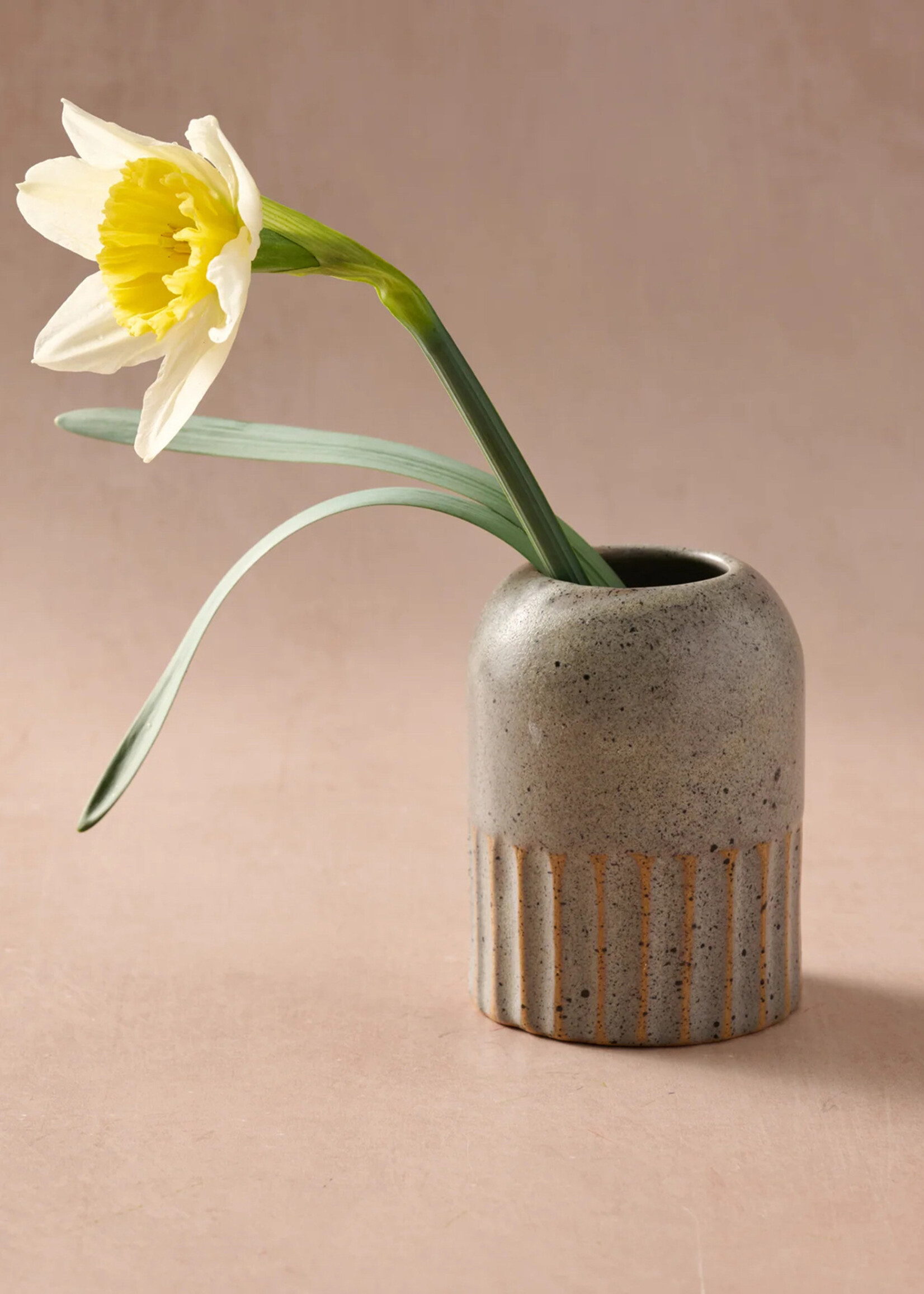 Ten Thousand Villages Sundara Fluted Ceramic Vase