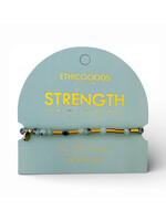 Ethic Goods Morse Code Gold & Stone Beaded Bracelet - STRENGTH