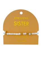 Ethic Goods Morse Code Gold & Stone Beaded Bracelet - SISTER