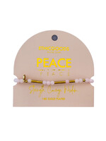 Ethic Goods Morse Code Gold & Stone Beaded Bracelet - PEACE