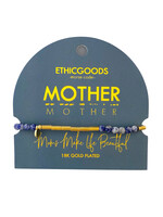 Ethic Goods Morse Code Gold & Stone Beaded Bracelet - MOTHER