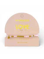 Ethic Goods Morse Code Gold & Stone Beaded Bracelet - LOVE