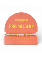 Ethic Goods Morse Code Gold & Stone Beaded Bracelet - FRIENDSHIP