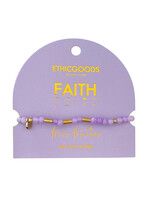 Ethic Goods Morse Code Gold & Stone Beaded Bracelet - FAITH