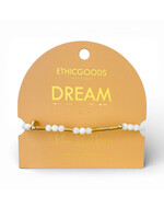 Ethic Goods Morse Code Gold & Stone Beaded Bracelet - DREAM