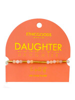 Ethic Goods Morse Code Gold & Stone Beaded Bracelet - DAUGHTER