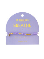 Ethic Goods Morse Code Gold & Stone Beaded Bracelet - BREATHE