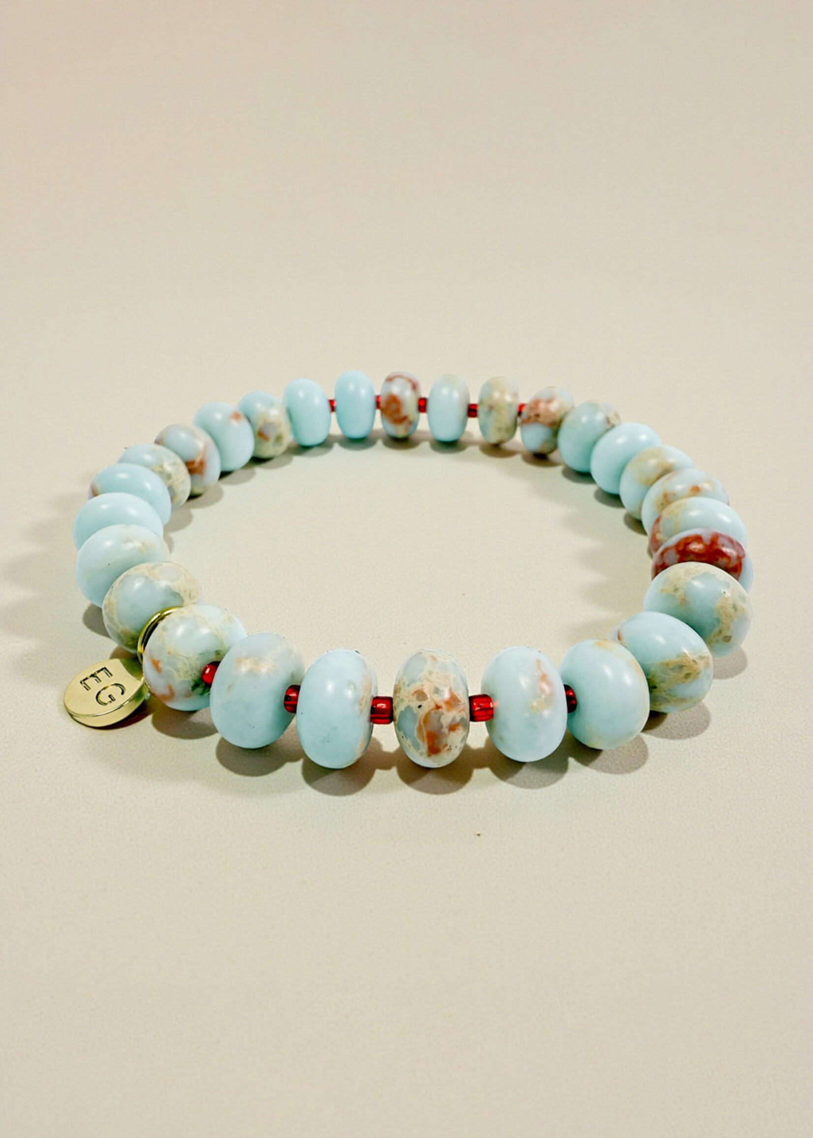 Ethic Goods Shoushan Rondelle Gemstone Beaded Bracelet