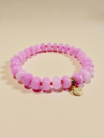 Ethic Goods Rose Pink Quartz Rondelle Gemstone Beaded Bracelet