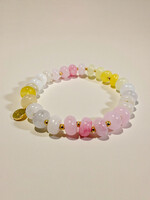 Ethic Goods Pink Lemonade Rondelle Gemstone Beaded Bracelet