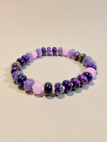 Ethic Goods Lavender Haze Rondelle Gemstone Beaded Bracelet