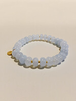 Ethic Goods Cloudy Blue Quartz Rondelle Gemstone Beaded Bracelet