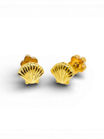 Ethic Goods Tiny Gold Shell Stud Earrings