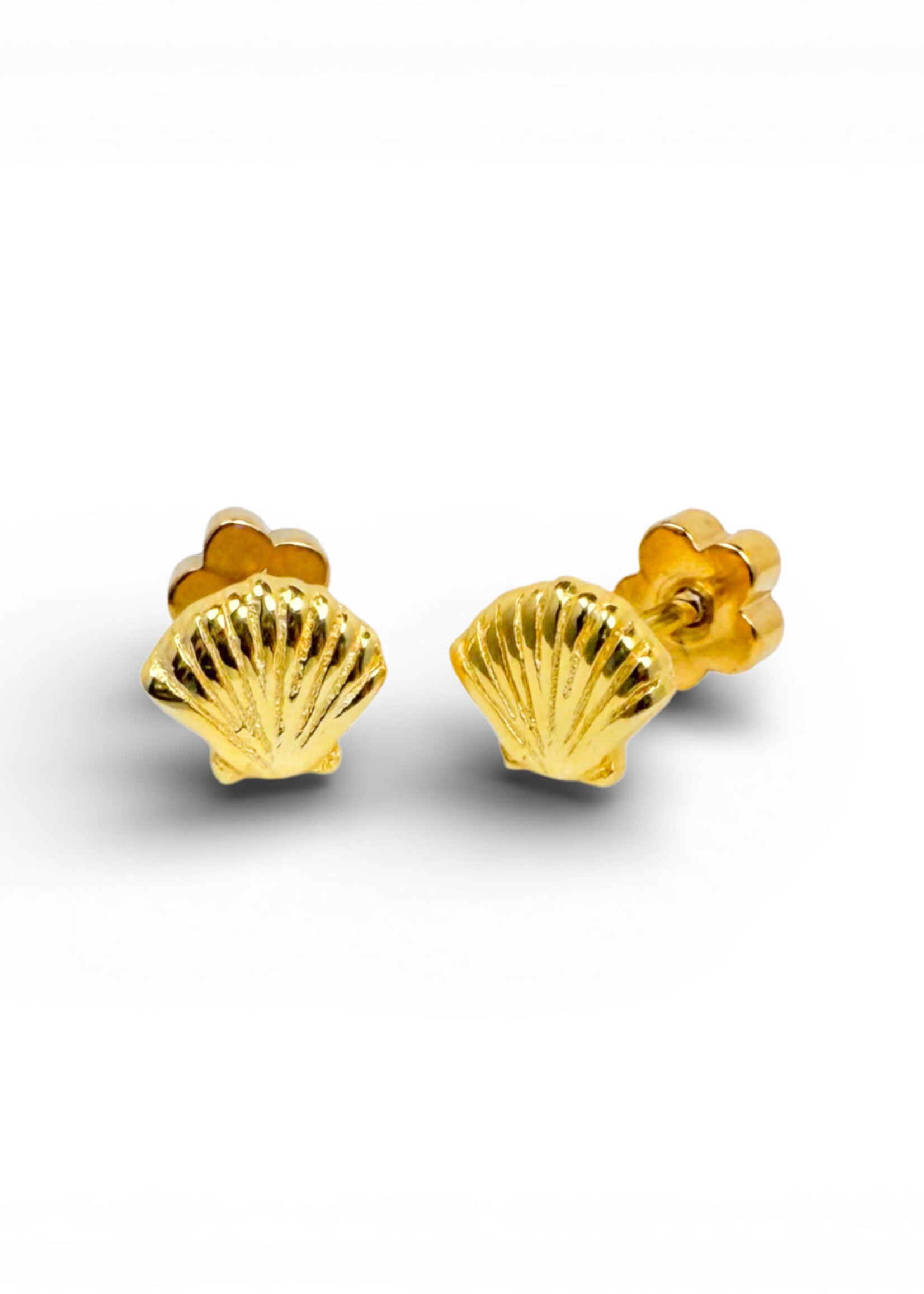 Ethic Goods Tiny Gold Shell Stud Earrings